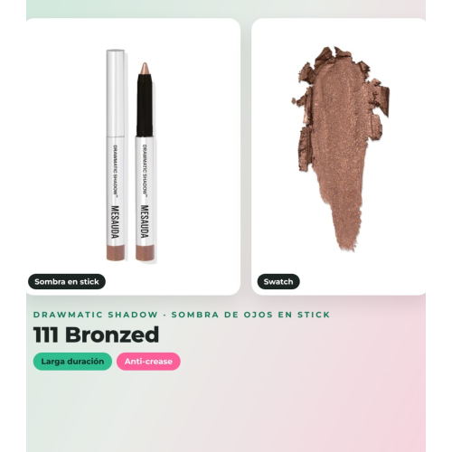 Mesauda - Pack olhos Galactic Shadow 109: Milky Way + Drawmatic Shadow 111: Bronzed + Máscara Femuline