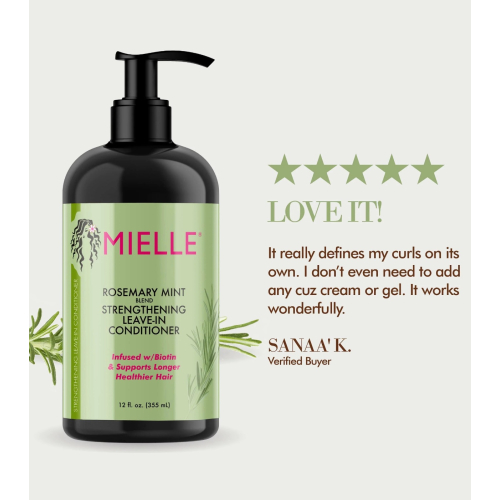 Mielle - Condicionador fortalecedor sem enxágue de alecrim e hortelã