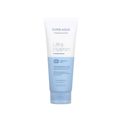 Missha - *Super Aqua* - Espuma de limpeza com ácido hialurônico Ultra Hyalron
