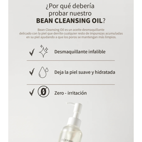 Mixsoon - Óleo de limpeza facial Bean