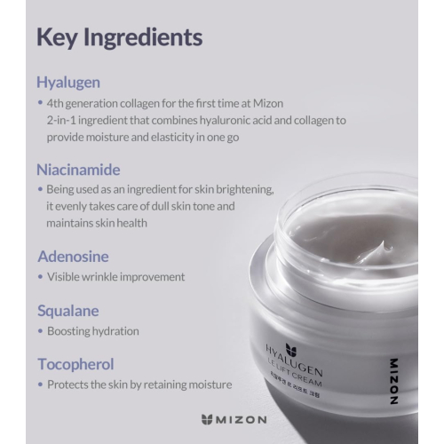 Mizon - *Hyalugen* - Creme facial firmador Le Lift Cream