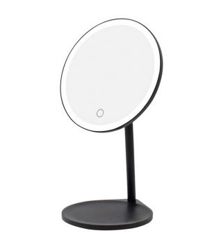 MQBeauty - Espelho de toucador preto recarregável com iluminação LED regulável