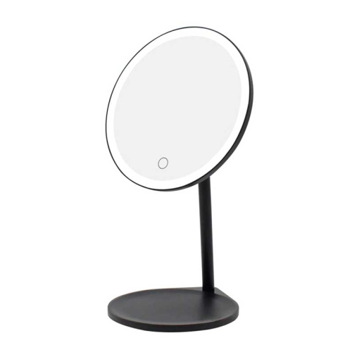 MQBeauty - Espelho de toucador preto recarregável com iluminação LED regulável