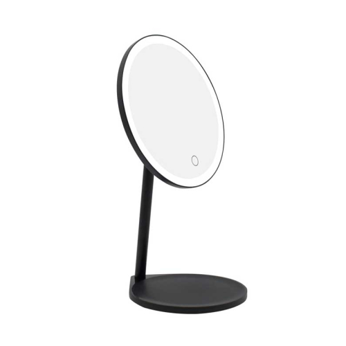 MQBeauty - Espelho de toucador preto recarregável com iluminação LED regulável