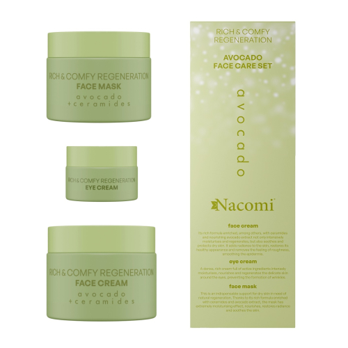 Nacomi - Conjunto de presentes para cuidados faciais - Avocado Rich and Comfy Regeneration