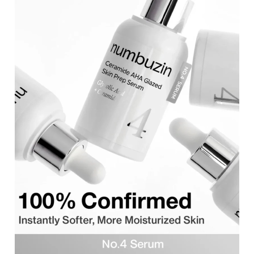 Numbuzin - Sérum esfoliante nº 4 com ceramidas e AHA Glazed Skin Prep