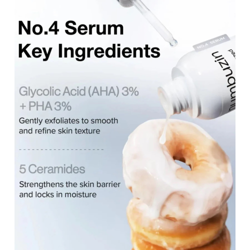 Numbuzin - Sérum esfoliante nº 4 com ceramidas e AHA Glazed Skin Prep