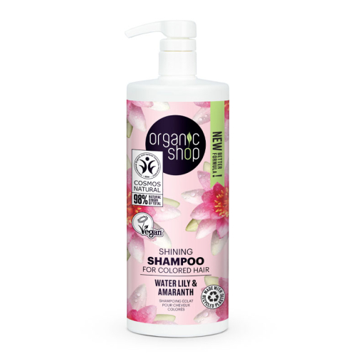Organic Shop - Shampoo de brilho sedoso para cabelos coloridos 1000ml - Nenúfar e Amaranto