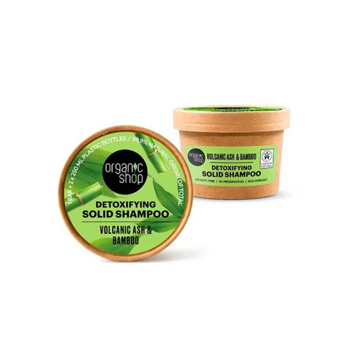 Organic Shop - Shampoo Sólido Volumizador - Cinza Vulcânica e Bambu