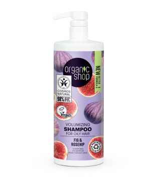 Organic Shop - Shampoo volumizador para cabelos oleosos 1000ml - Figo e Rosa Mosqueta