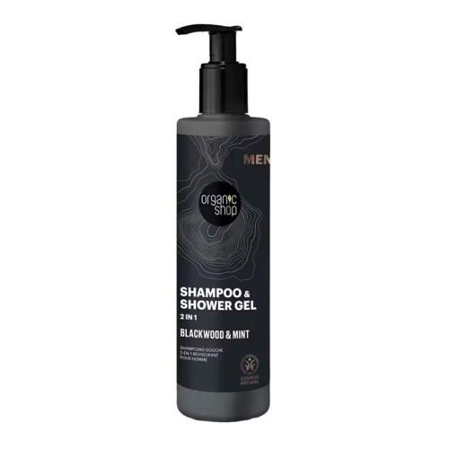Organic Shop - Champô e gel de banho 2 em 1 para homem - Casca de carvalho e menta