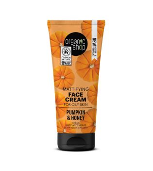 Organic Shop - Creme de rosto matificante para pele oleosa - Abóbora e Mel