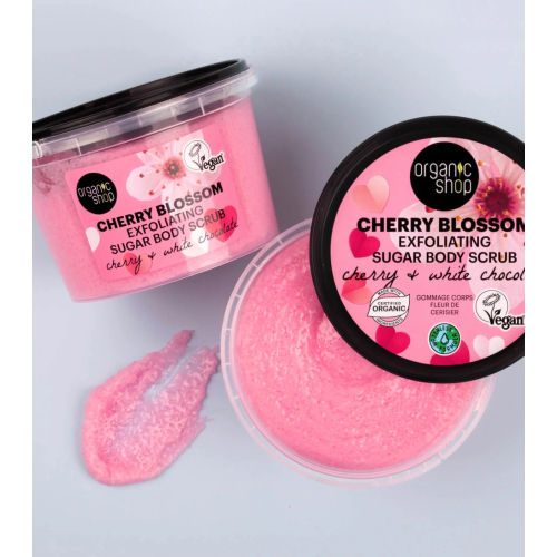 Organic Shop - Exfoliante corporal Cherry Blossom - Cereja e chocolate branco