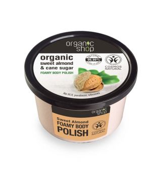 Organic Shop - Esfoliação corporal com espuma - Amêndoa doce orgânica e cana-de-açúcar