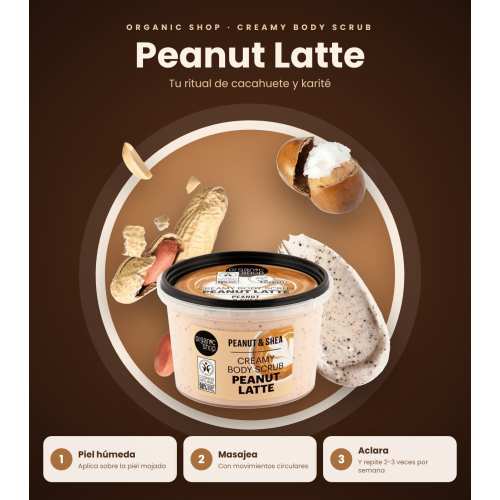 Organic Shop - Exfoliante corporal Peanut Latte - Amendoim e karité