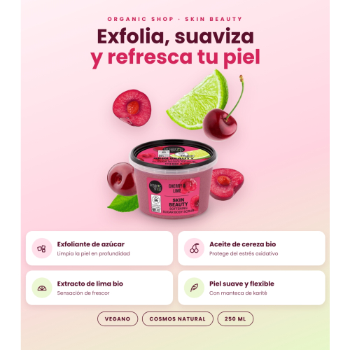 Organic Shop - Exfoliante corporal Skin Beauty - Cereja e lima