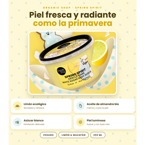 Organic Shop - Exfoliante corporal Spring Spirit - Limão e marzipã