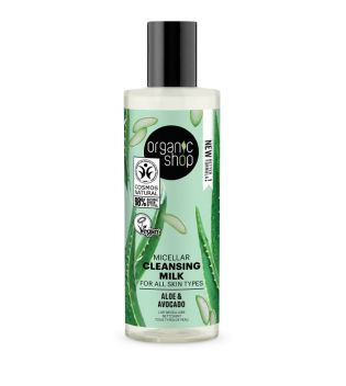 Organic Shop - Leite de limpeza micelar para todos os tipos de pele - Aloé e Abacate
