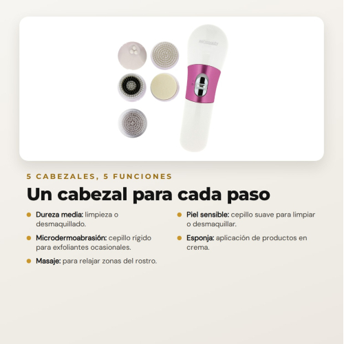 Pack NEXA Lite da MQBeauty – Sistema de Limpeza Facial por Vibração + 5 Cabeçais de Substituição (10 Cabeçais no Total)