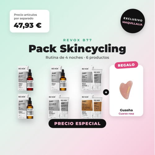 Pack Skincycling REVOX B77: rotina de 4 noites + Gua sha de presente