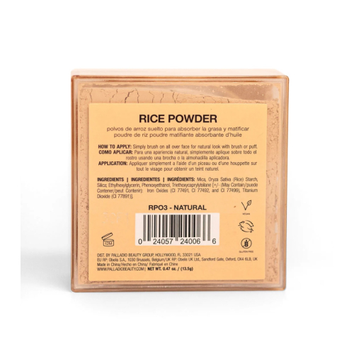 Palladio - Pó Solto Matificante de Arroz - 03: Natural