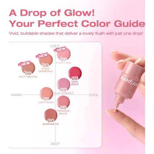 Peripera - Blush Líquido Syrupy Tok Cheek - 002: Milky Lavender