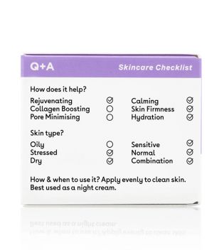 Q+A Skincare - Creme facial noturno calmante com camomila