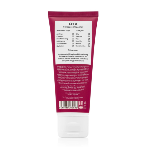 Q+A Skincare - Hidratante facial com ácido hialurônico