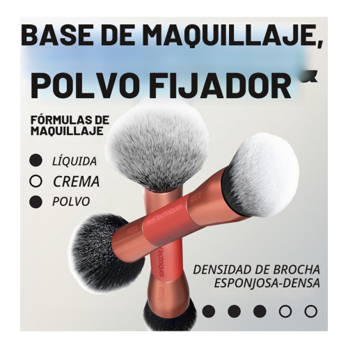 Real Techniques - Pincel duplo para base de maquilhagem Liquid & Powder - RT272