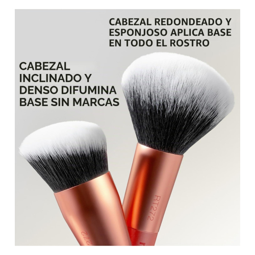 Real Techniques - Pincel duplo para base de maquilhagem Liquid & Powder - RT272