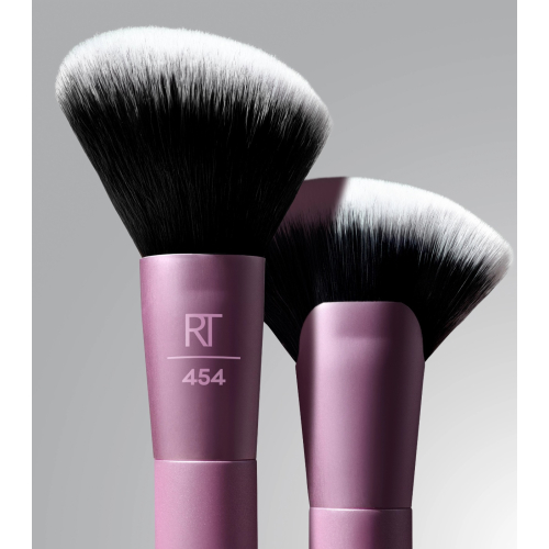 Real Techniques - Pincel de contorno, blush e bronzeador de ponta dupla Angled Fan Finishing