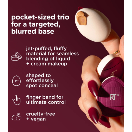 Real Techniques - *Cherry On top* - Conjunto de 3 mini esponjas