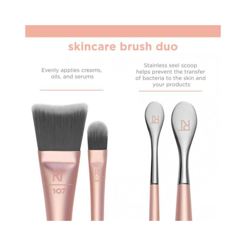 Técnicas reais - Face & Eye Brush Duo Skincare Brush Duo - 107 + 109