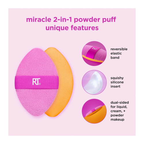 Real Techniques - Puff Multiuso Dupla Face Miracle 2-in-1 Powder Puff