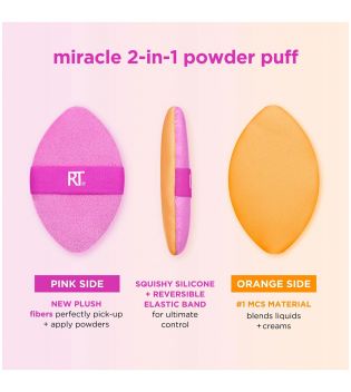 Real Techniques - Puff Multiuso Dupla Face Miracle 2-in-1 Powder Puff