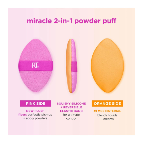 Real Techniques - Puff Multiuso Dupla Face Miracle 2-in-1 Powder Puff