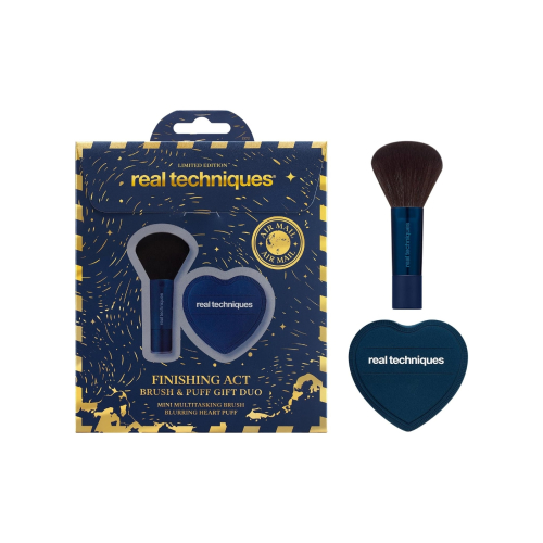 Real Techniques - *Holiday 2026* - Conjunto de pincel + esponja Finishing Act
