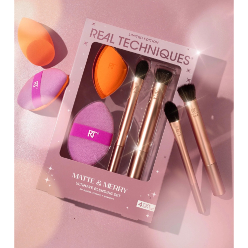 Real Techniques - *Holidays 24* - Conjunto pincel + esponja Matte & Merry