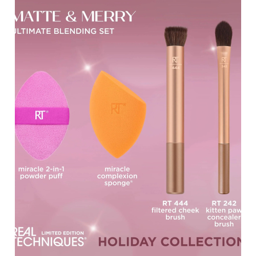 Real Techniques - *Holidays 24* - Conjunto pincel + esponja Matte & Merry