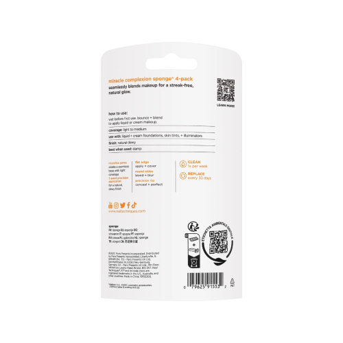 Real Techniques - Pacote de 4 esponjas de maquiagem Miracle Complexion