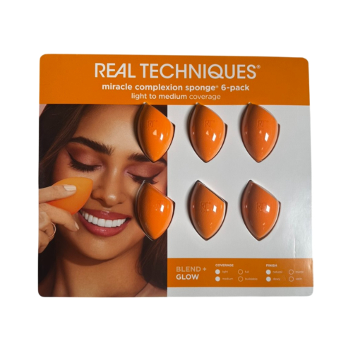 Real Techniques - Pacote de 6 esponjas de maquiagem Miracle Complexion