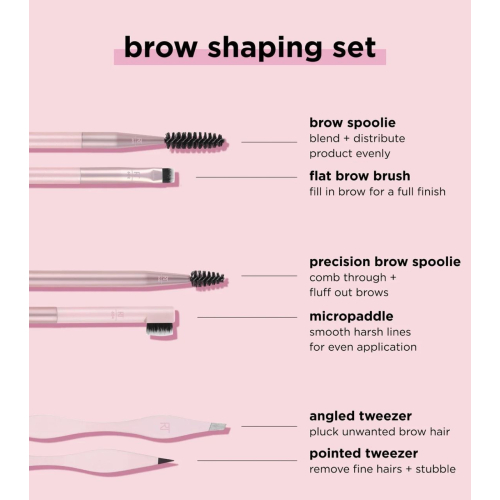 Real Techniques - Conjunto de 3 pincéis para sobrancelhas Brow Shaping