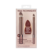 Real Techniques - Conjunto de esponja de maquiagem Makeupsaver + Duo de pincéis faciais