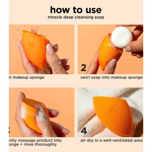 Real Techniques - Conjunto de esponja + limpador