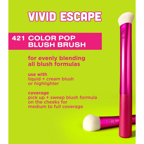 Real Techniques - *Vivid Escape* - Pincel para Blush Color Pop - 421