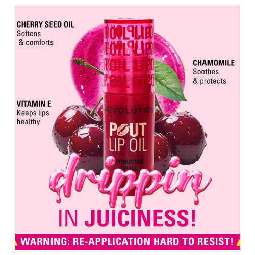 Revolution - Óleo labial Pout Lip - Cherry Red