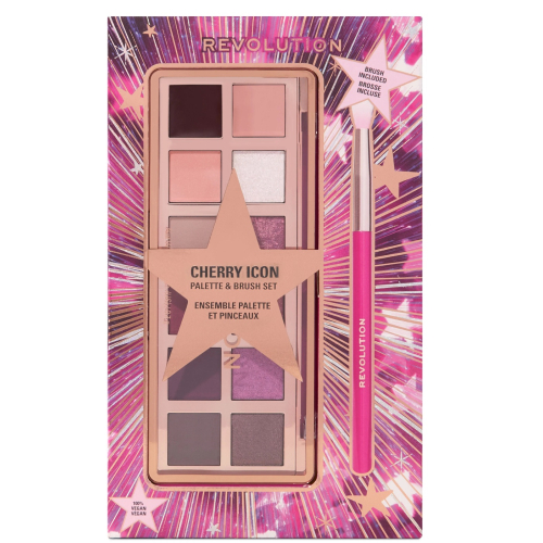 Revolution - Conjunto de presente com paleta de sombras e pincel Cherry Icon