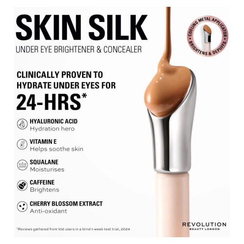 Revolution - Corretivo iluminador de olheiras Skin Silk - Deep Red