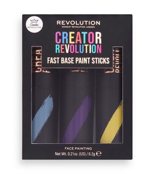 Revolution - *Creator* - Bastões de Maquiagem Artísticos Fast Base Paint Sticks - Azul Claro, Roxo e Amarelo