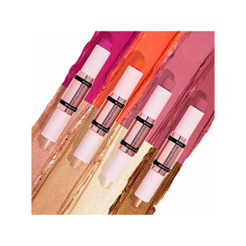 Revolution - Blush and Highlighter Stick Duo - Golden Shine